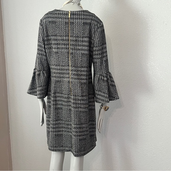 Calvin Klein Plaid Ruffle Sleeve Sheath Dress | Size 12 - Picture 7 of 14
